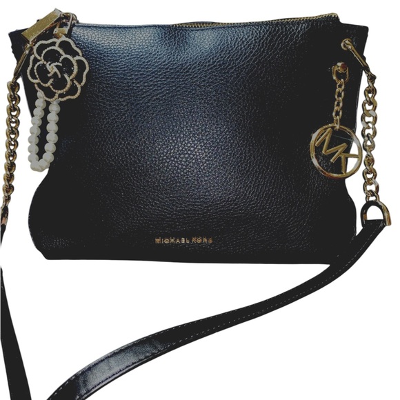 MK Michael Kors Lillie Black Crossbody w/ Gold Accents - Picture 2 of 9
